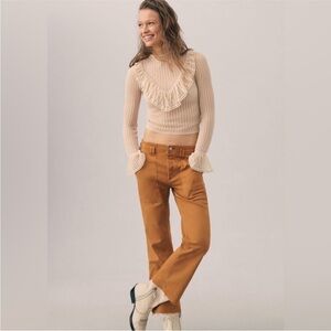 Anthropologie Pilcro The Yaya Crop Flare Pants in Bronze- PLEASE READ